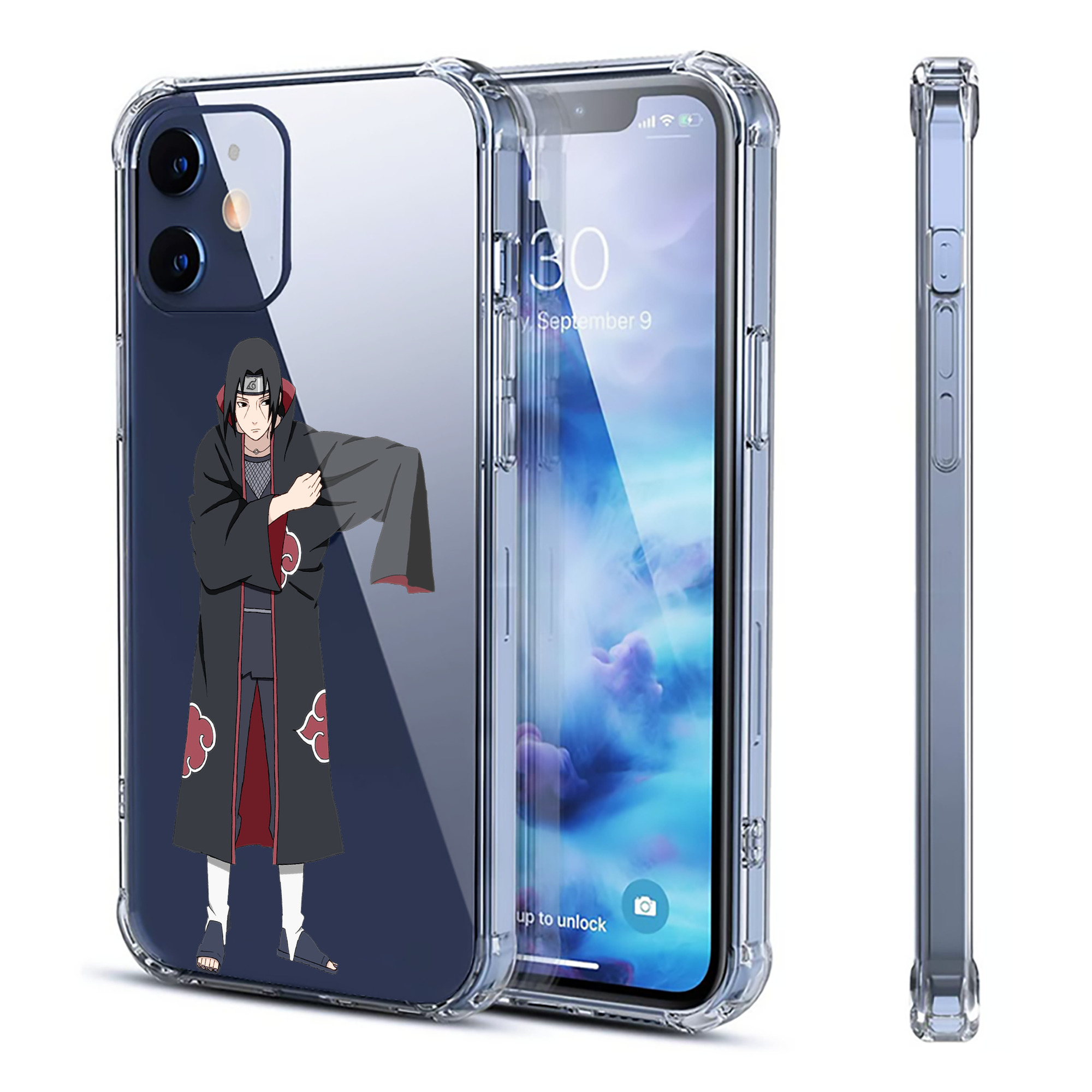 （画像用） NARUTO -ナルト- うちは イタチ Uchiha Itachi 【iPhone 12シリーズ対応】透明スマホケース（クリアソフトケース）